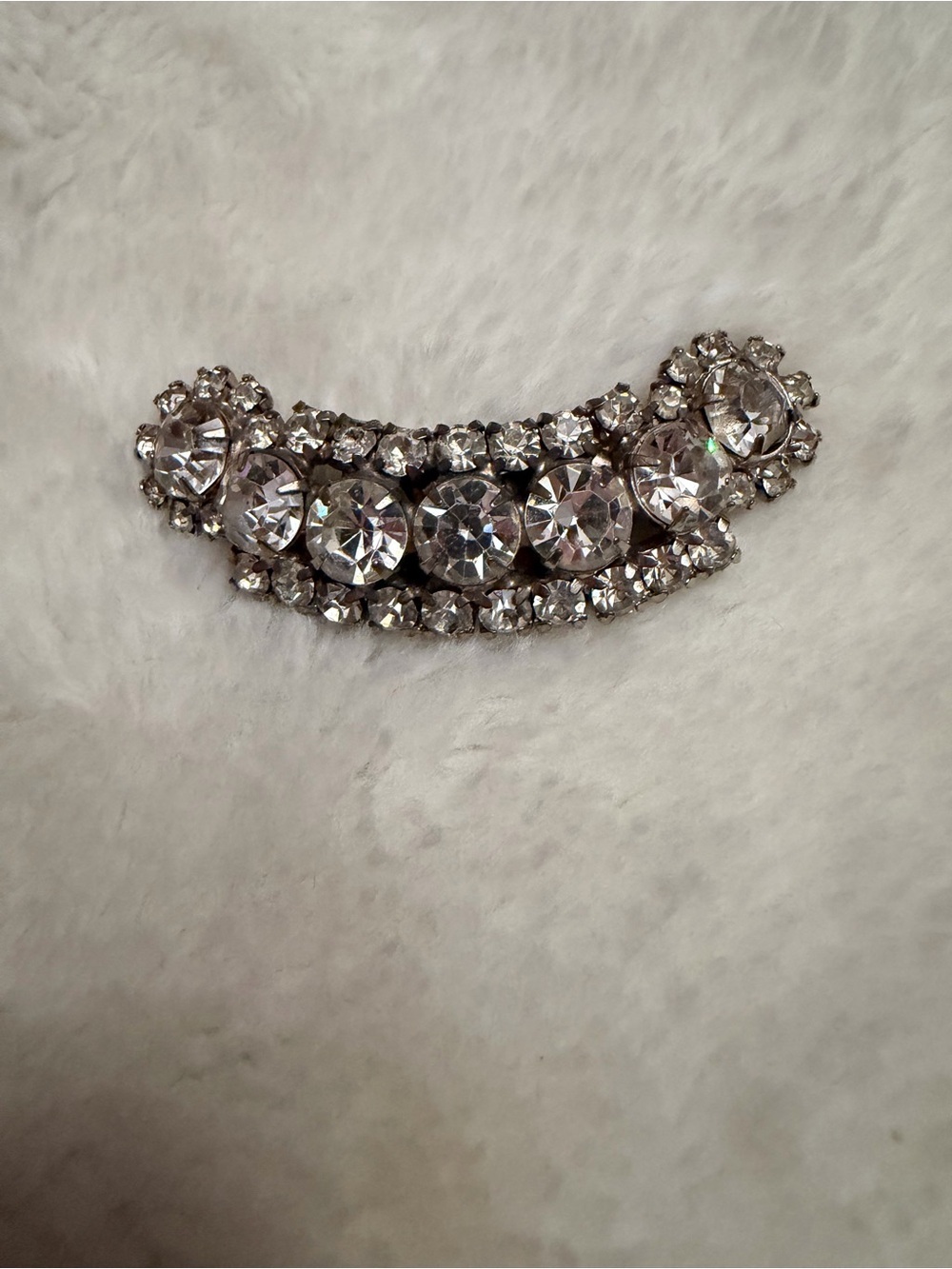 Vintage 1950s/50s 1960s/60s PASTE MOON BROOCH Diamonte